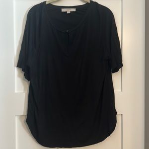 Loft black short sleeve top. Size XL.